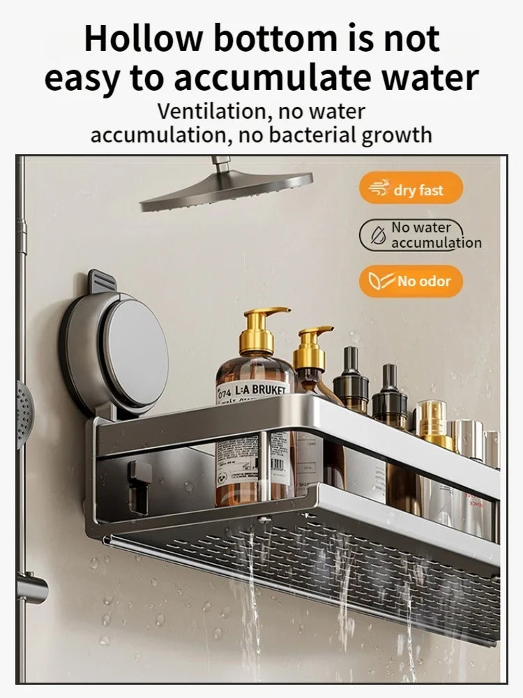Suction Cup Bathroom Shelf – Easy Installation, No Drilling Needed