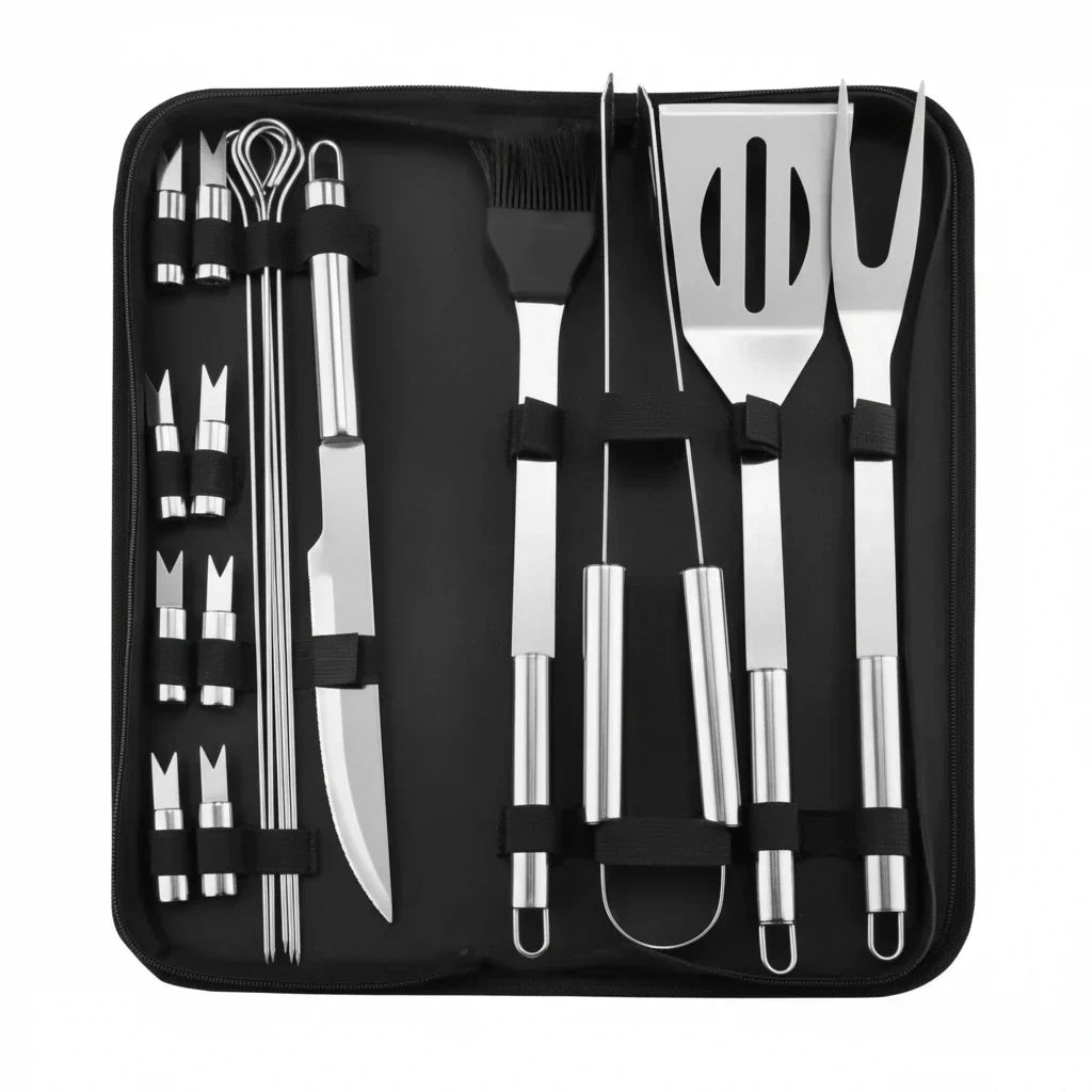 Ultimate Grilling Companion: Stainless Steel BBQ Tool Set