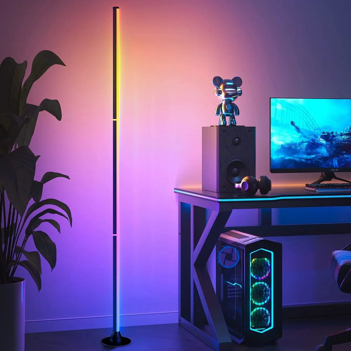 Versatile Color-Changing Corner Lamp with App Control & Music Sync