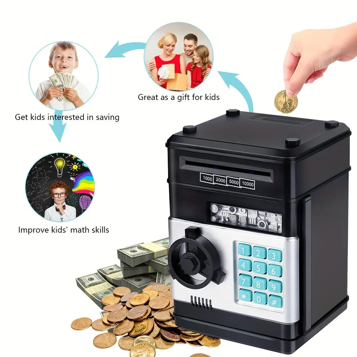 Smart Savings Vault with Password Protection for Kids