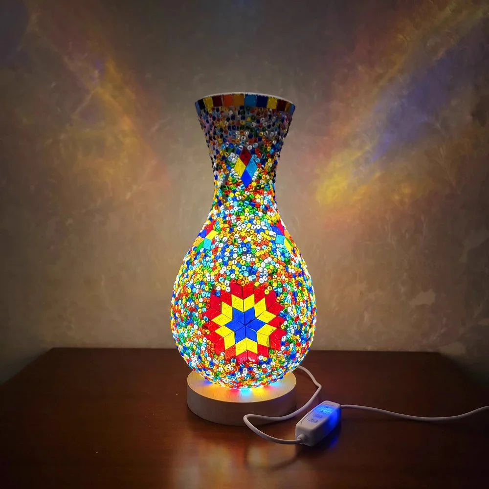 Mediterranean-Inspired Mosaic Table Lamp for Cozy Spaces
