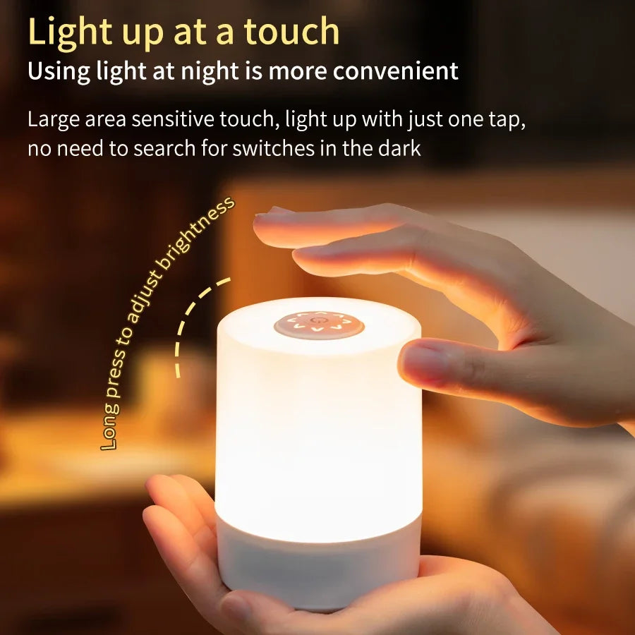 Adjustable Touch-Control LED Night Lamp – Cordless Rechargeable Light