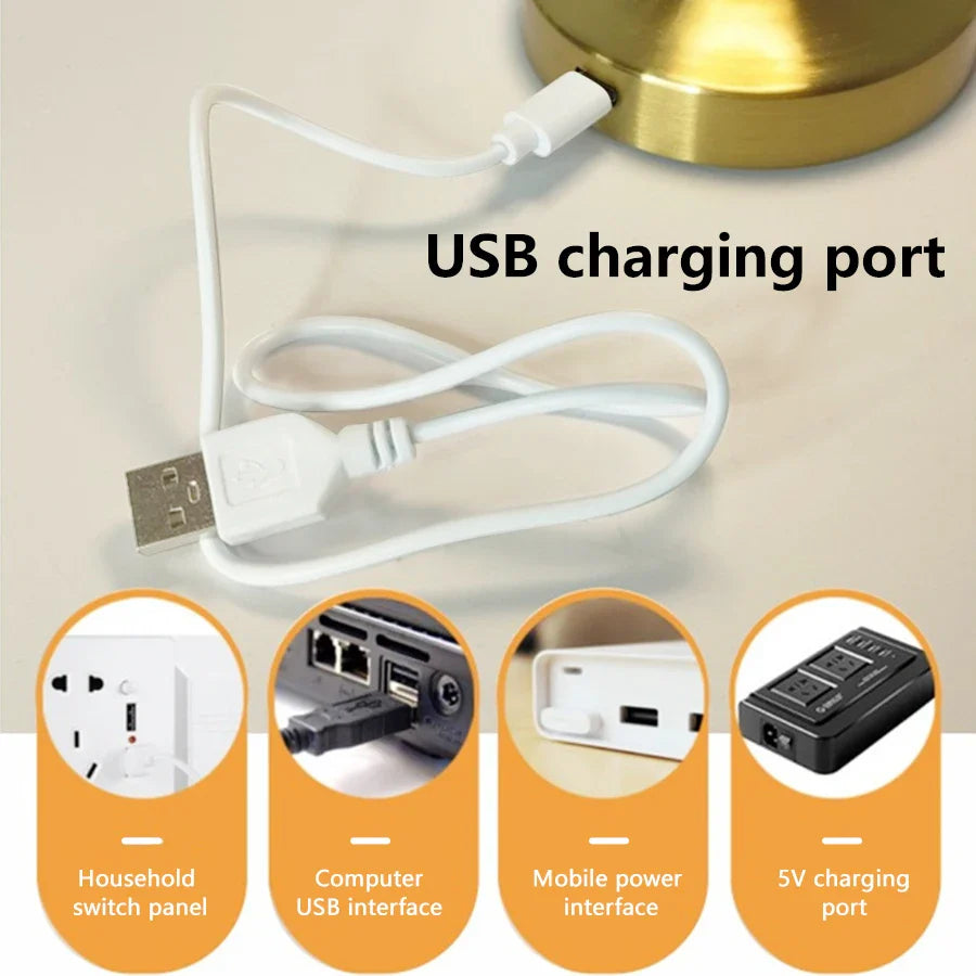 Rechargeable Touch-Control LED Table Lamp for Stylish Spaces