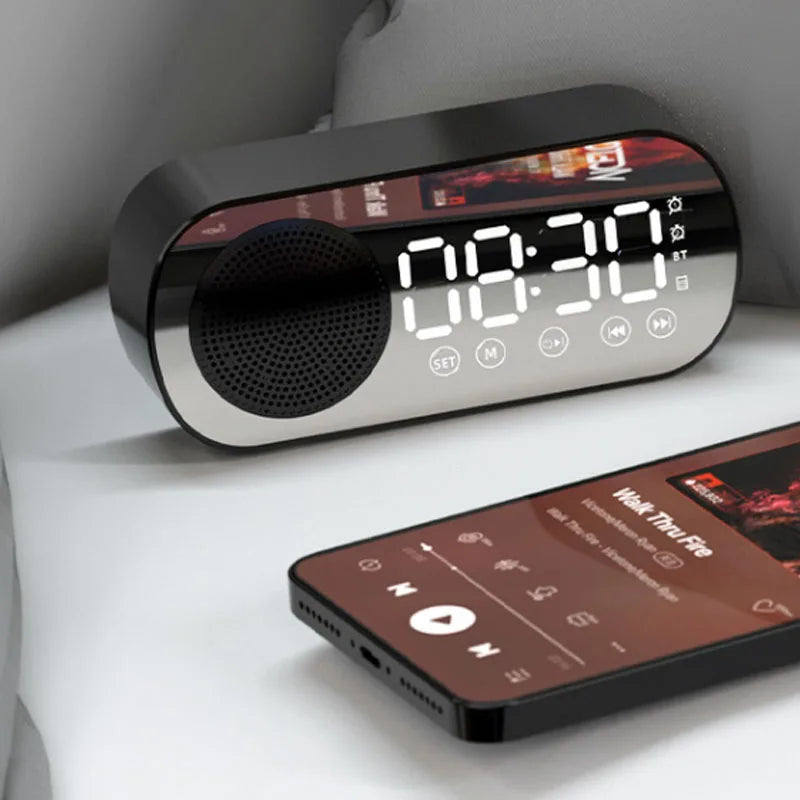 LED Display Bluetooth Alarm Clock with FM Radio
