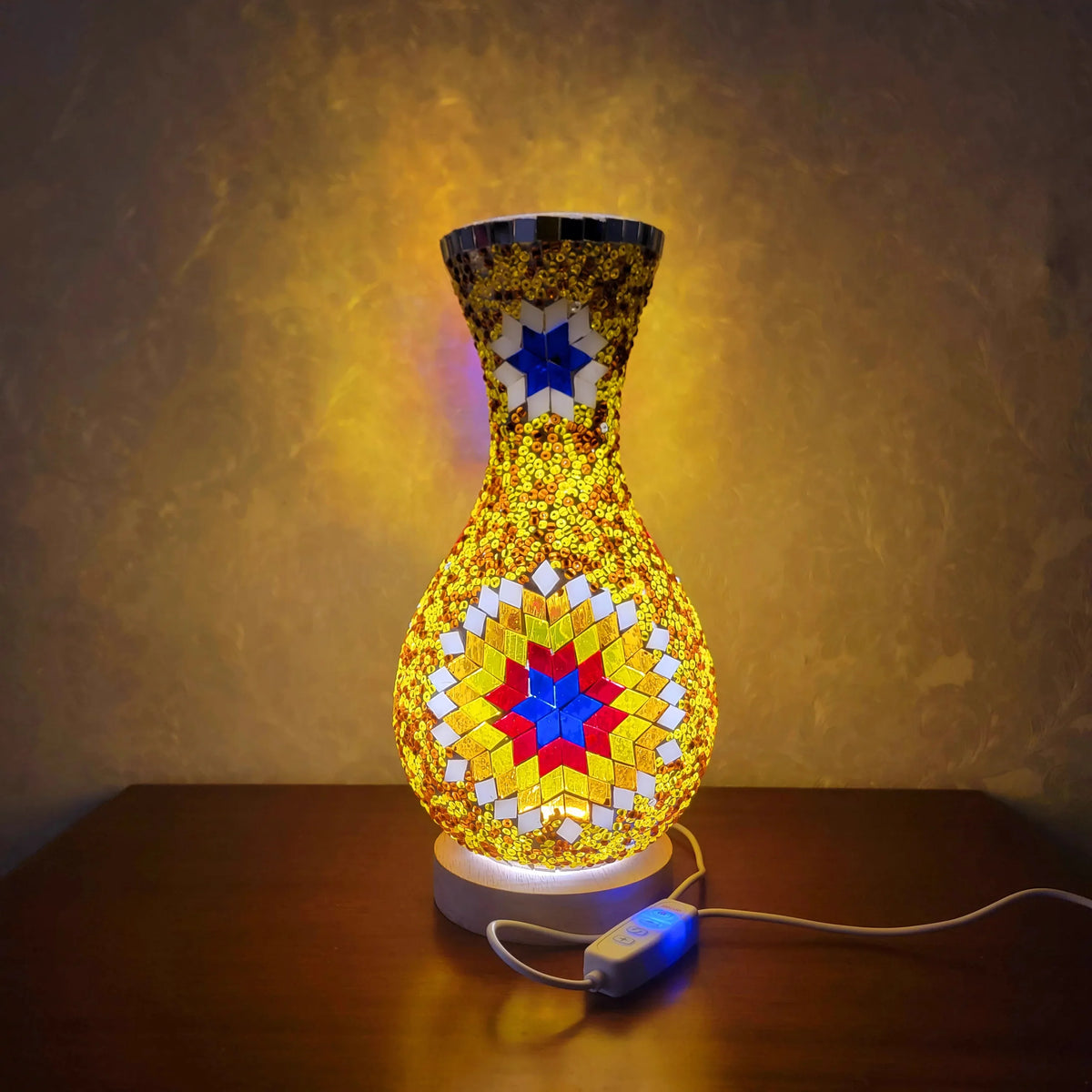 Mediterranean-Inspired Mosaic Table Lamp for Cozy Spaces