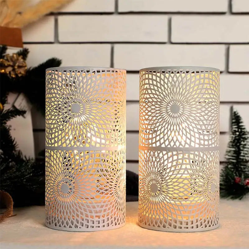 Set of 2 Cordless LED Cylinder Lamps for Elegant Lighting