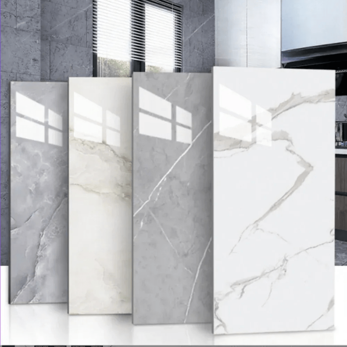 Luxura Peel-and-Stick Marble Effect PVC Floor Tiles