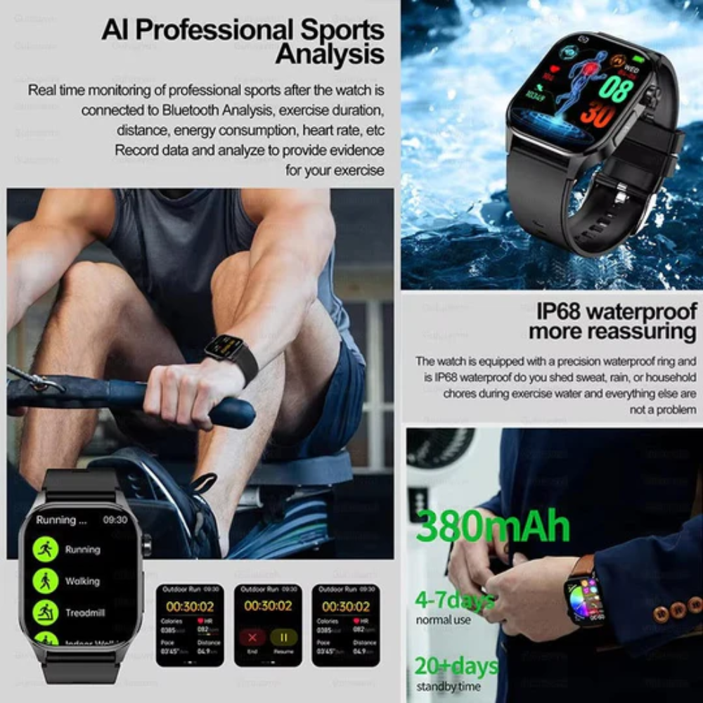 Activity Tracking Smartwatch for Seniors - Heart Rate Monitor & Wellness Features