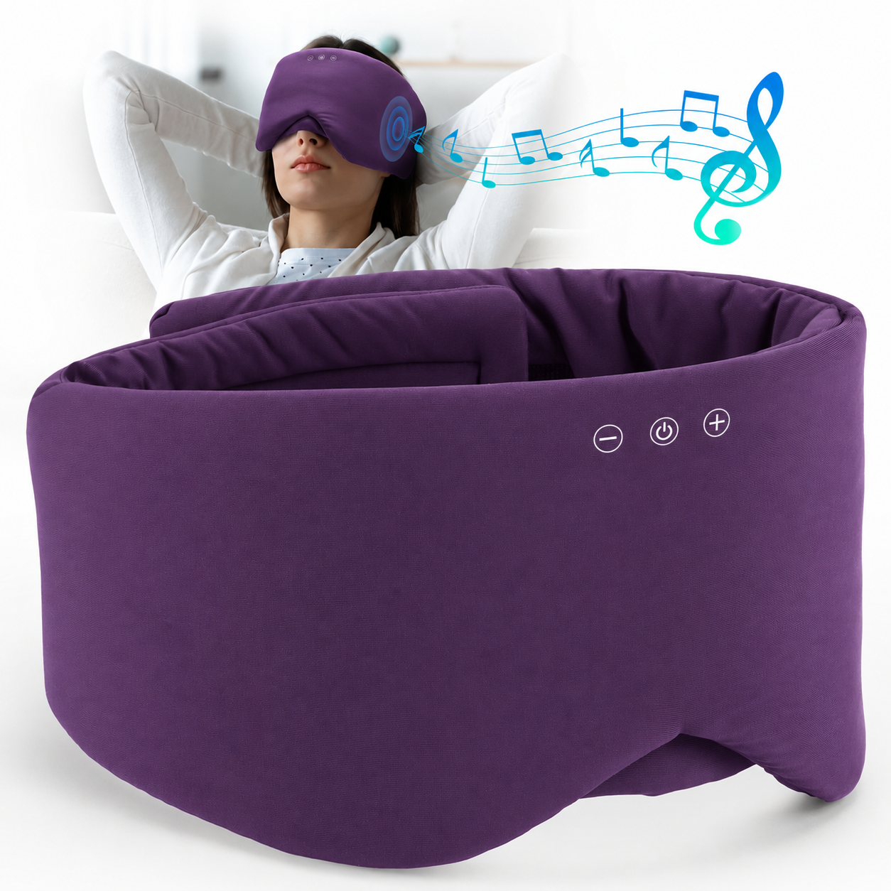 Wireless Bluetooth Eye Mask with Soft Fabric – Full Blackout for Comfort