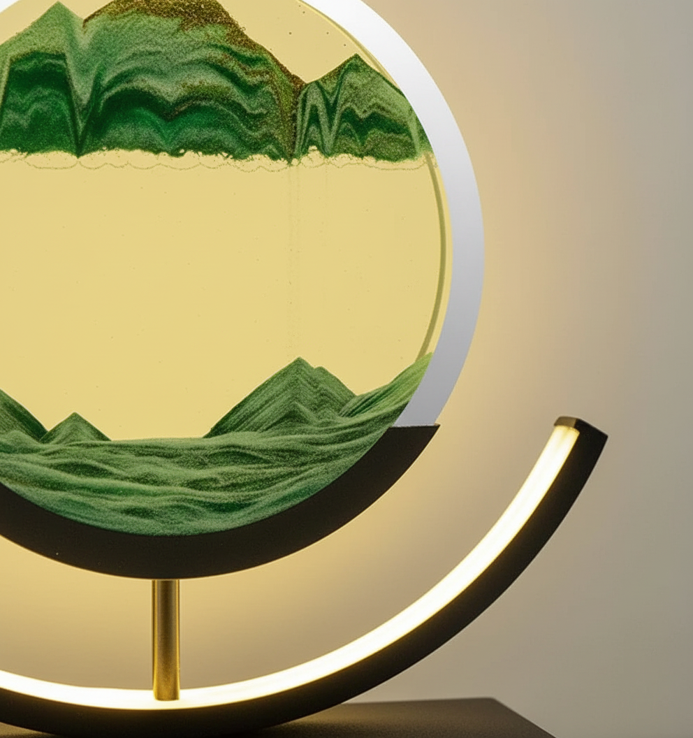 Calming Glow Table Lamp with Unique Sand Design for Tranquil Bedrooms