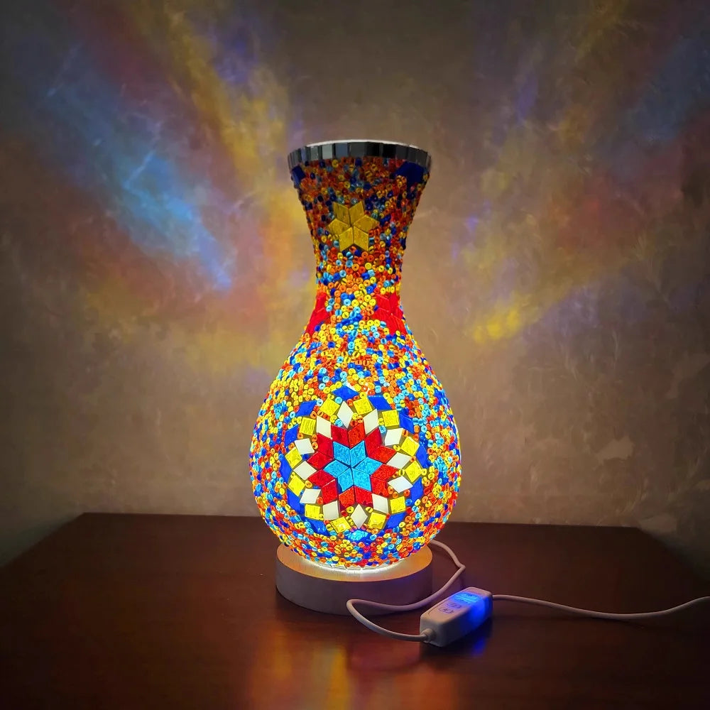 Mediterranean-Inspired Mosaic Table Lamp for Cozy Spaces