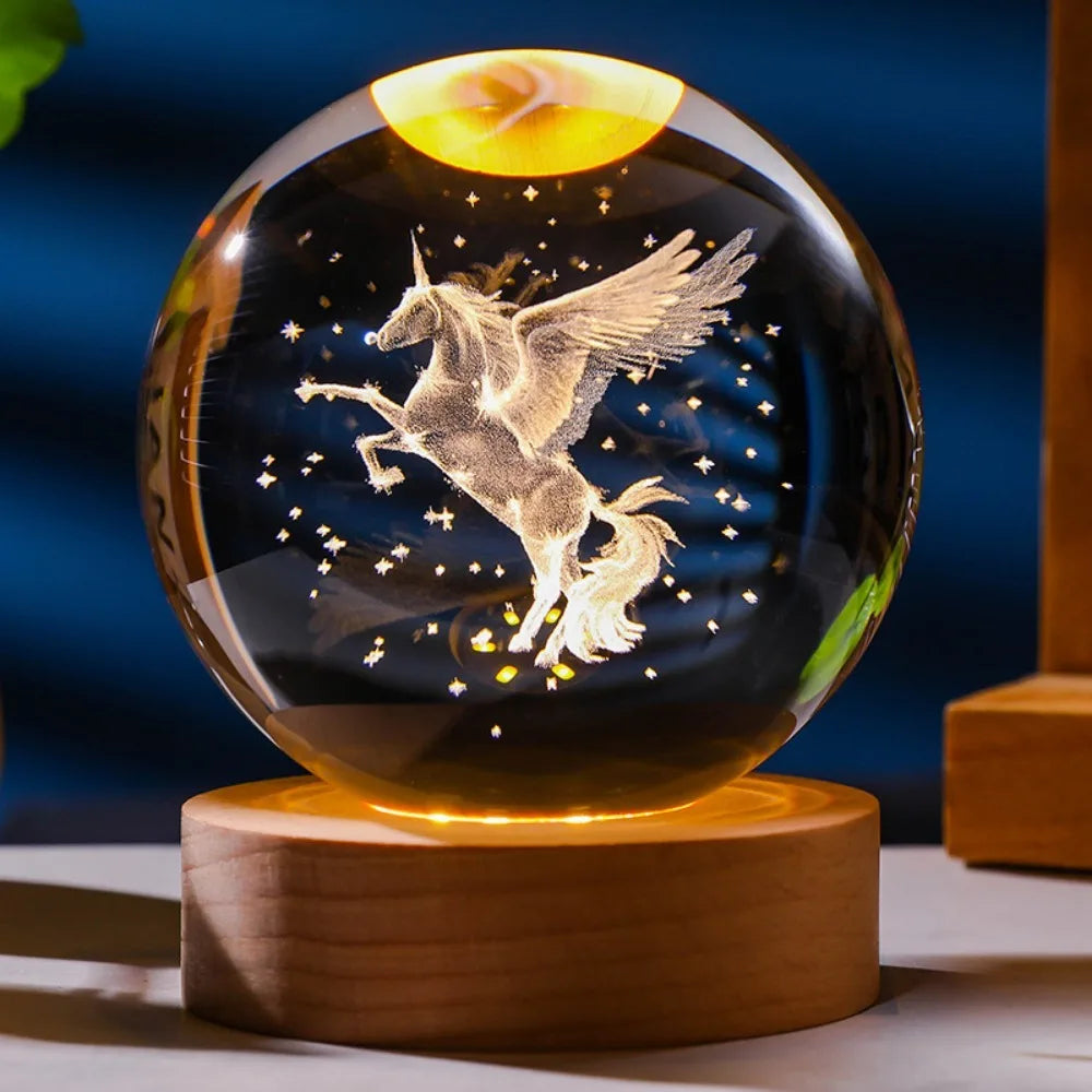 Enchanting 3D Axolotl LED Crystal Night Light for Home Decor
