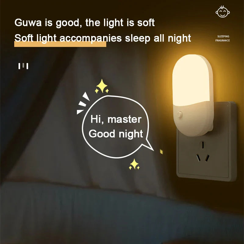 Plug In LED Night Light Eye Protection Bedside Lamp Baby Feeding Living Room