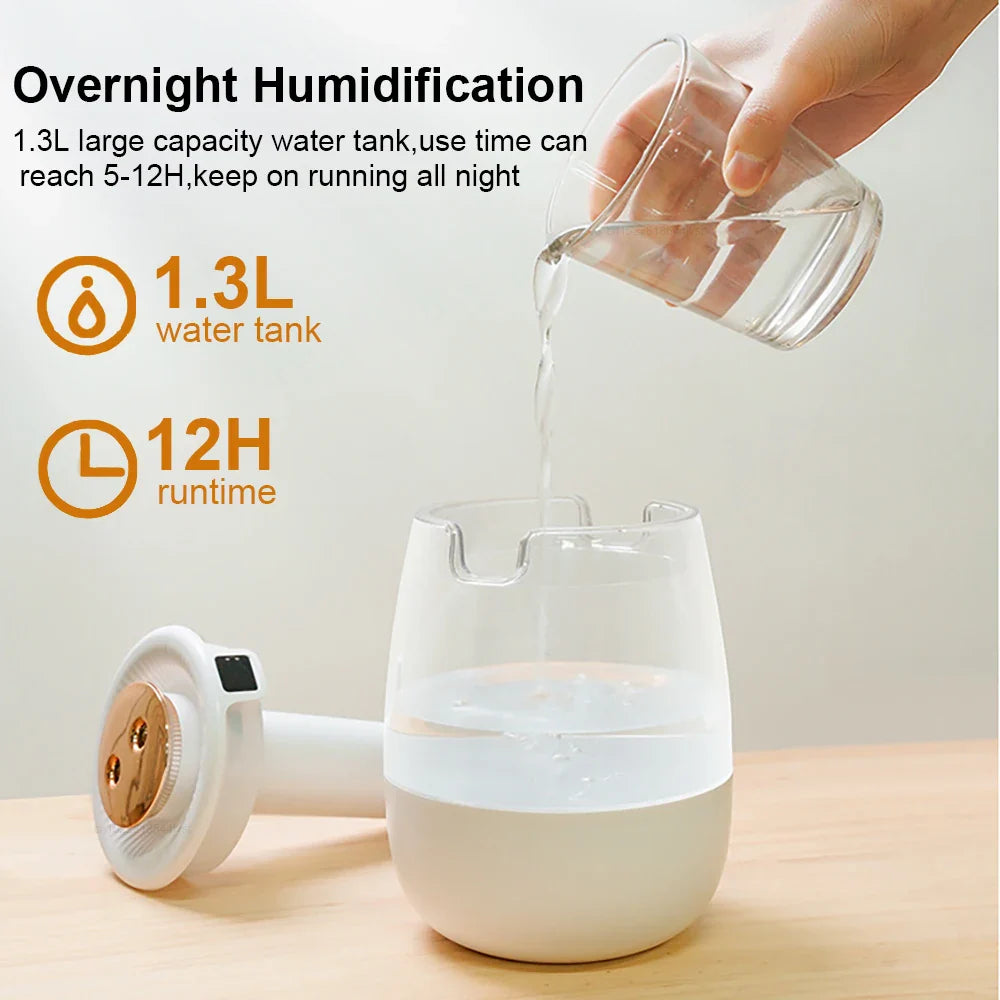 Large Capacity Air Humidifier Dual Spray Cool Mist Quiet Desktop Home