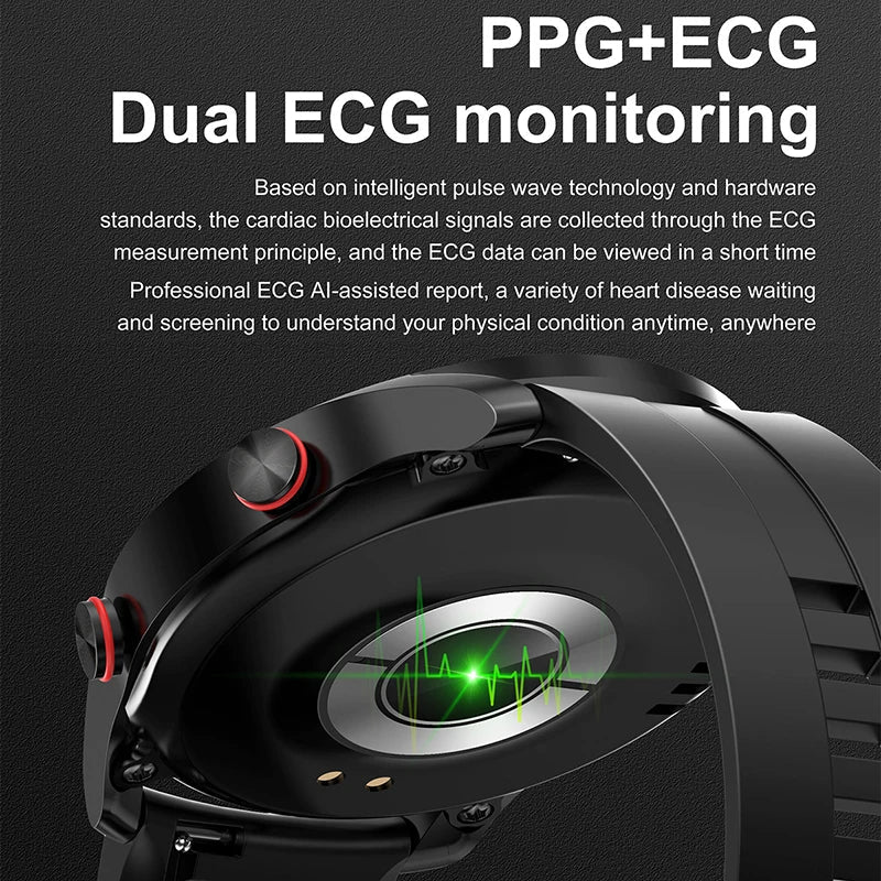 HealthSync Elite Men's Smartwatch with ECG, PPG, and Call Features