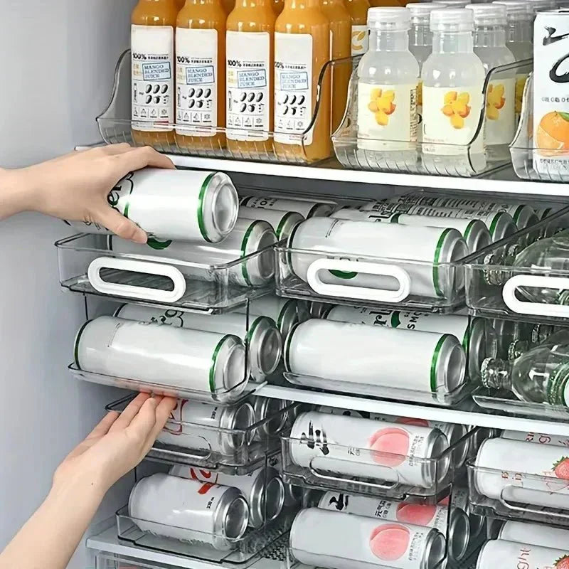 SmartFlow Dual-Tier Can Organizer for Tidy Refrigerators