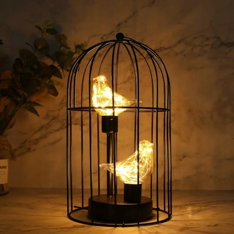 Charming Bird-Haven Table Lamp with Warm LED Glow