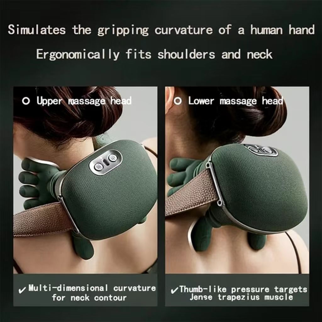 Wireless Neck and Shoulder Massager with Heat – 3 Speed Options, 15-Min Timer