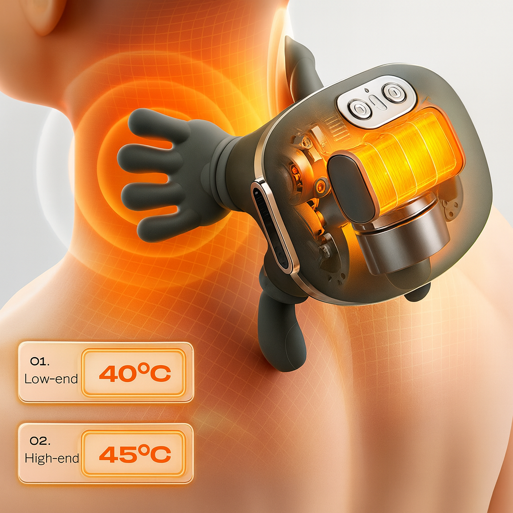 Wireless Neck and Shoulder Massager with Heat – 3 Speed Options, 15-Min Timer