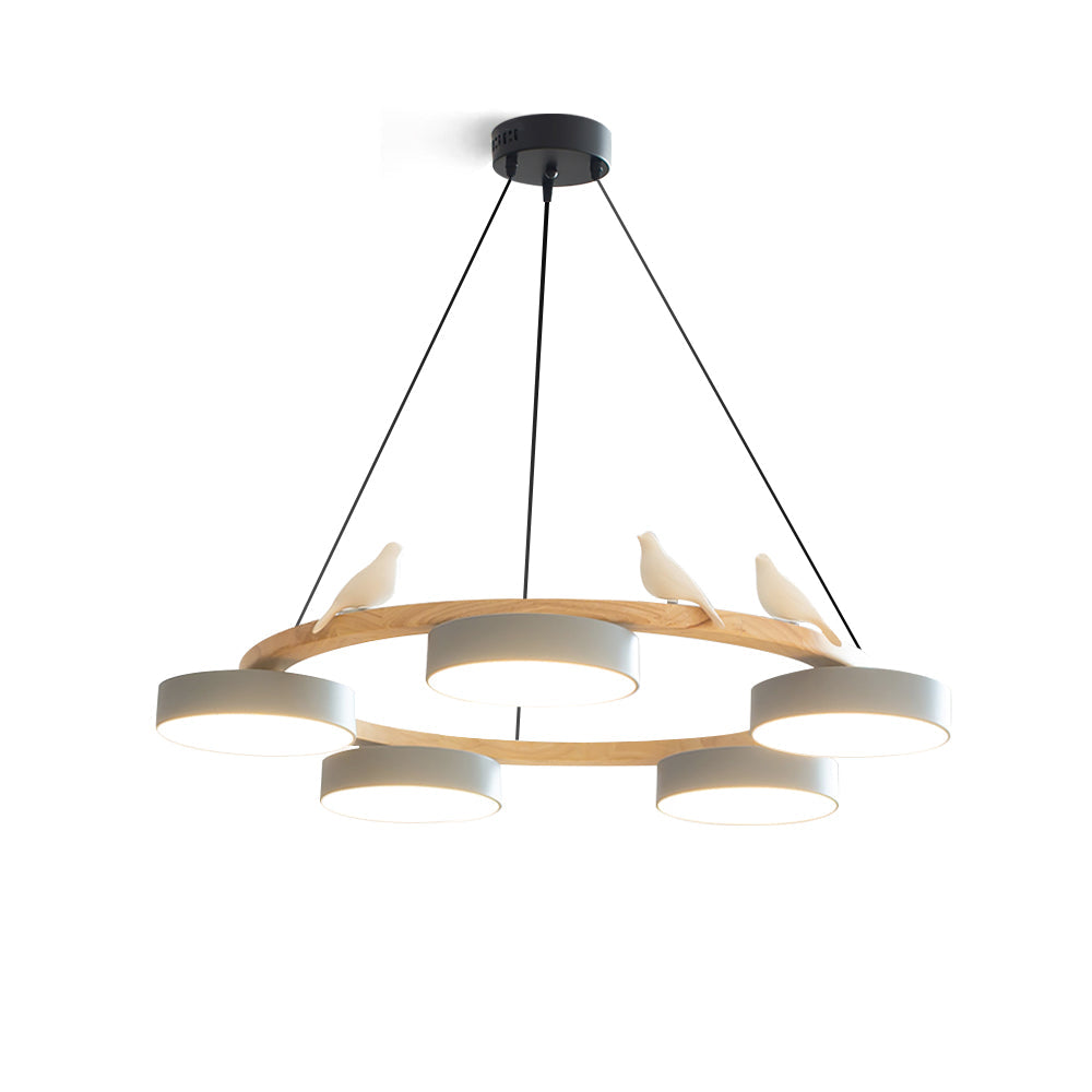 Modern Round Chandelier in Elegant Gold for Dining Room