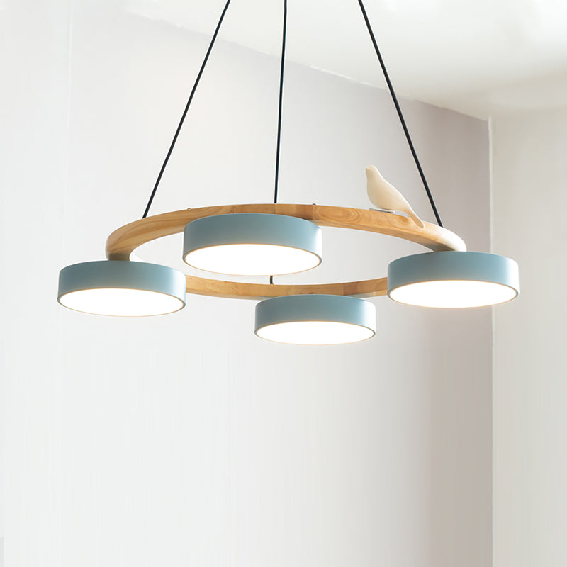 Modern Round Chandelier in Elegant Gold for Dining Room