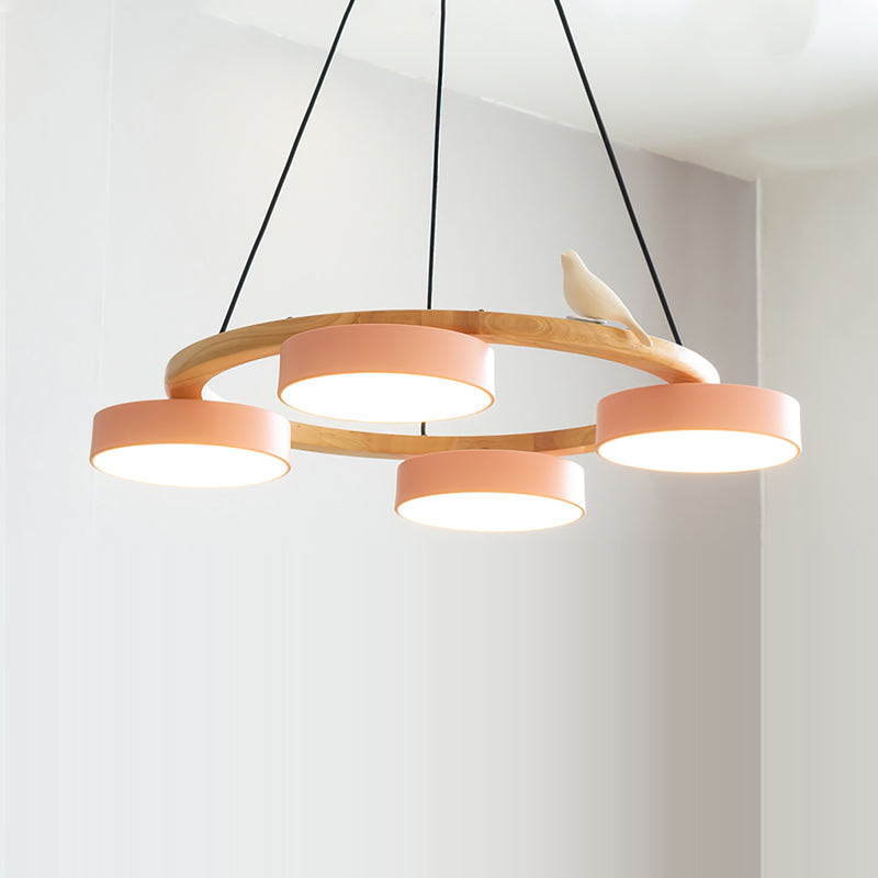 Modern Round Chandelier in Elegant Gold for Dining Room