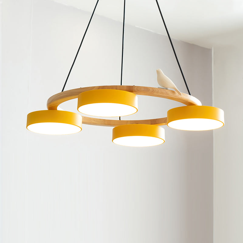 Modern Round Chandelier in Elegant Gold for Dining Room