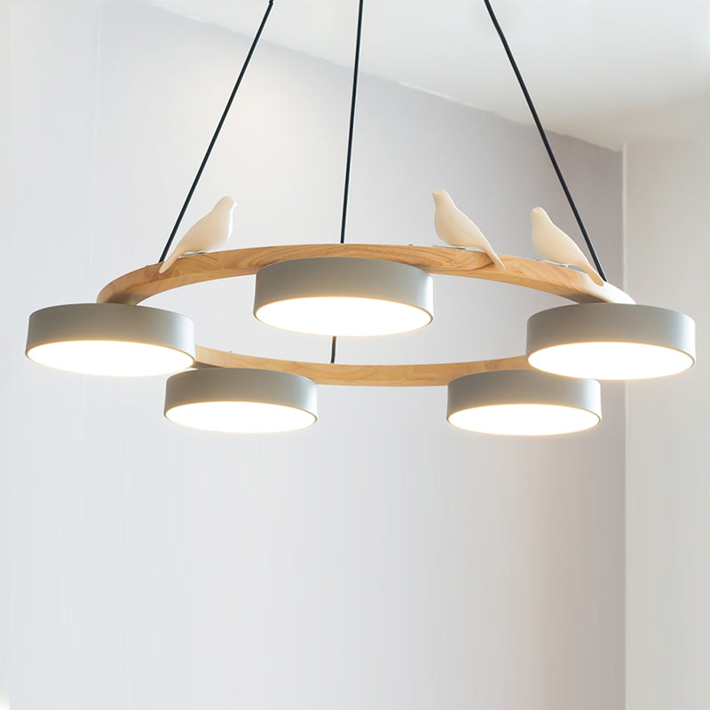 Modern Round Chandelier in Elegant Gold for Dining Room
