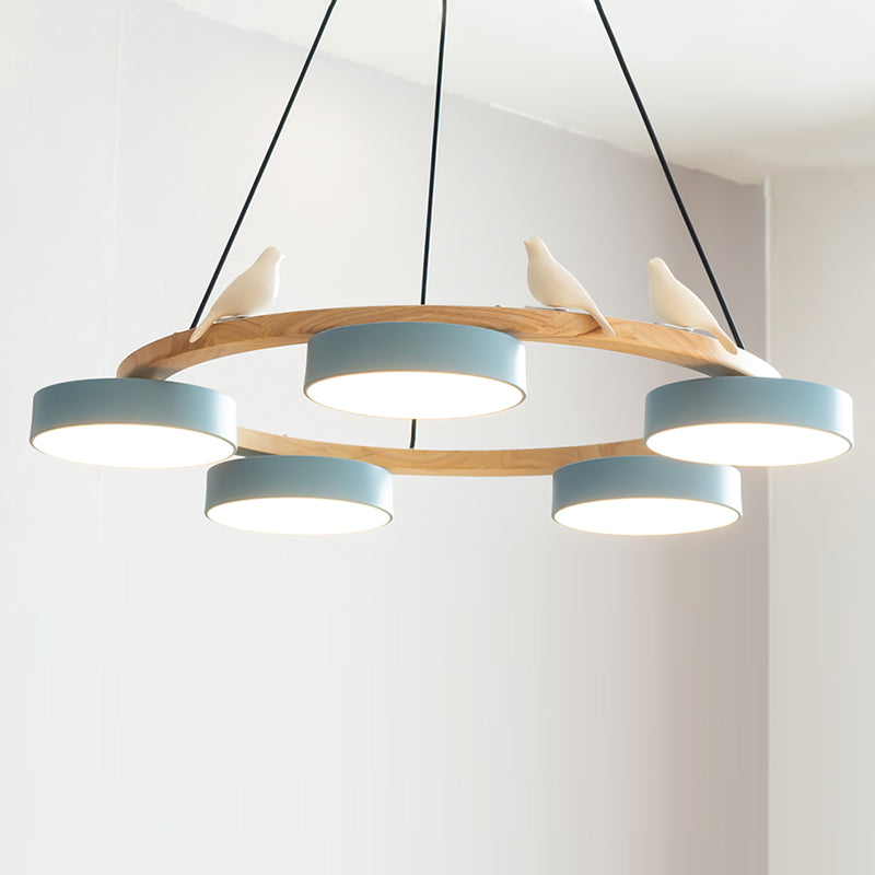Modern Round Chandelier in Elegant Gold for Dining Room