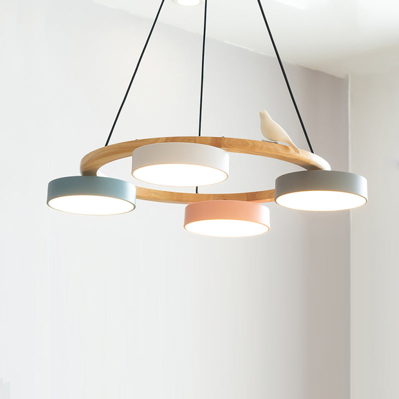 Modern Round Chandelier in Elegant Gold for Dining Room