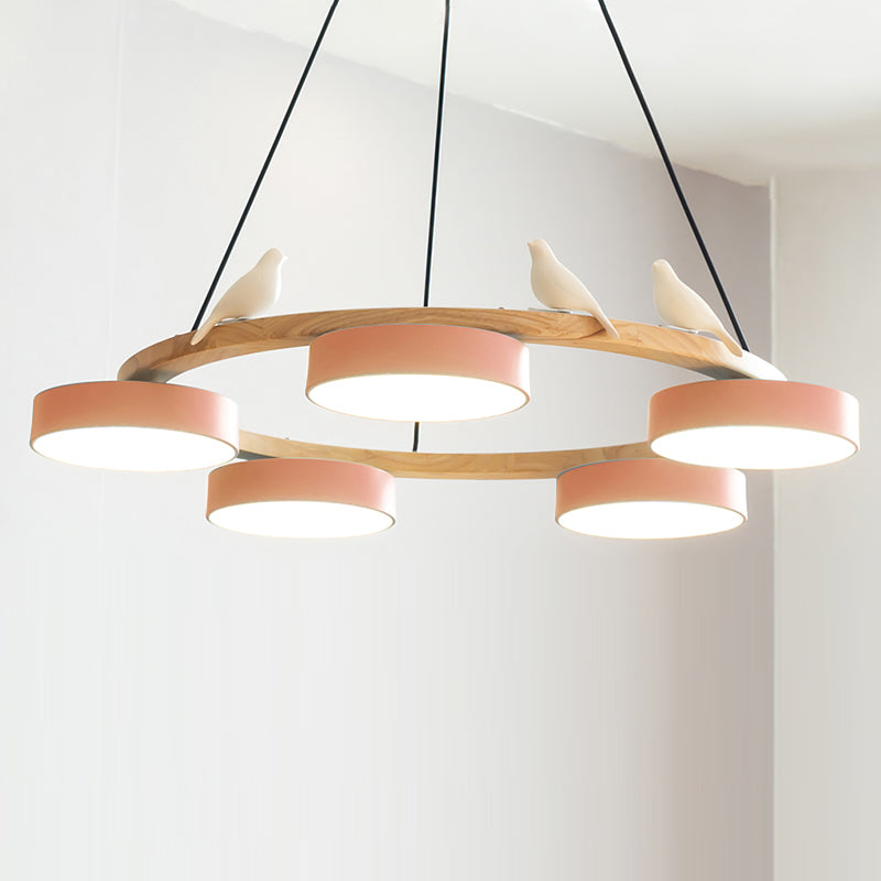 Modern Round Chandelier in Elegant Gold for Dining Room