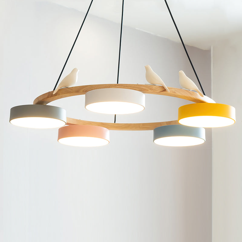 Modern Round Chandelier in Elegant Gold for Dining Room