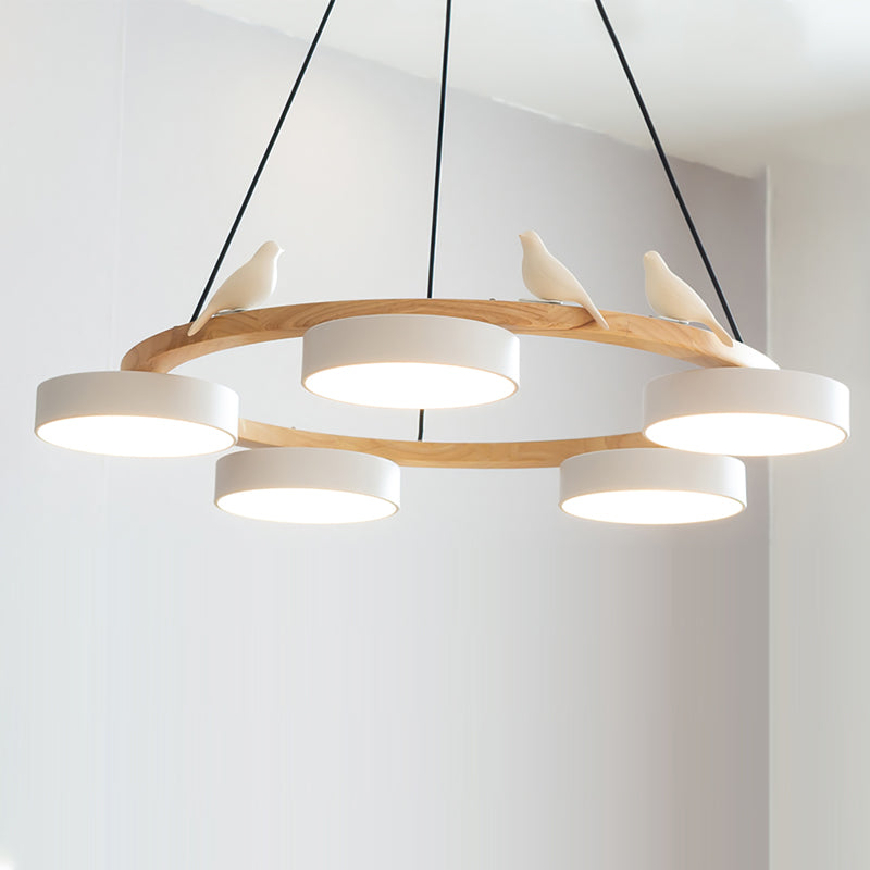 Modern Round Chandelier in Elegant Gold for Dining Room