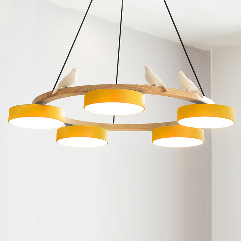 Modern Round Chandelier in Elegant Gold for Dining Room