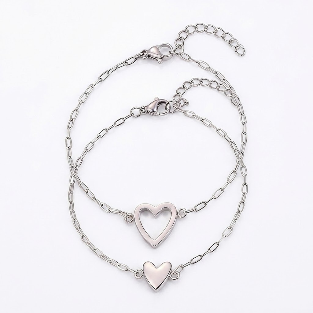 Intertwined Hearts Adjustable Couples Bracelet