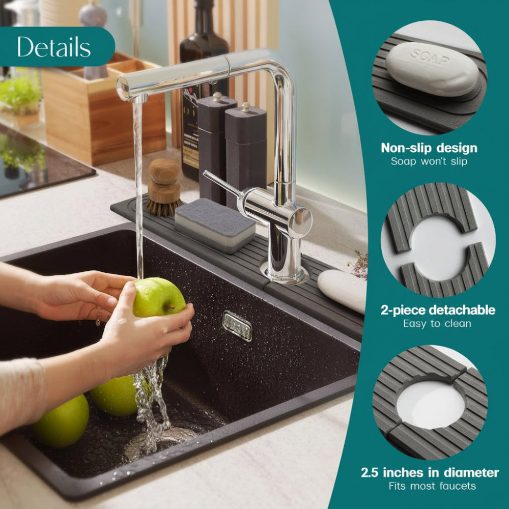 Eco-Friendly Diatomite Sink Mat with Drip Tray for Kitchen Use