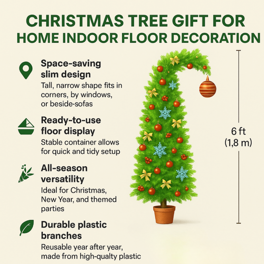 Sleek Space-Saving Artificial Christmas Tree for Any Room