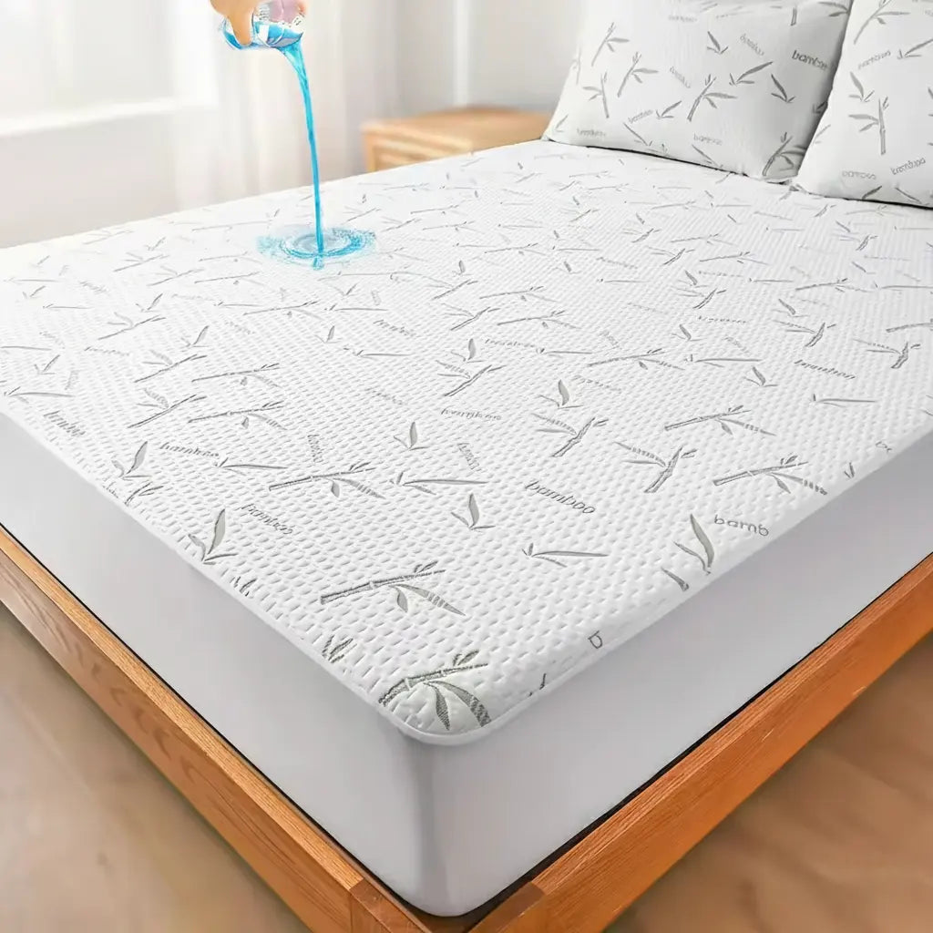 Bamboo Fiber Fitted Sheet with Cooling Effect and Waterproof Protection