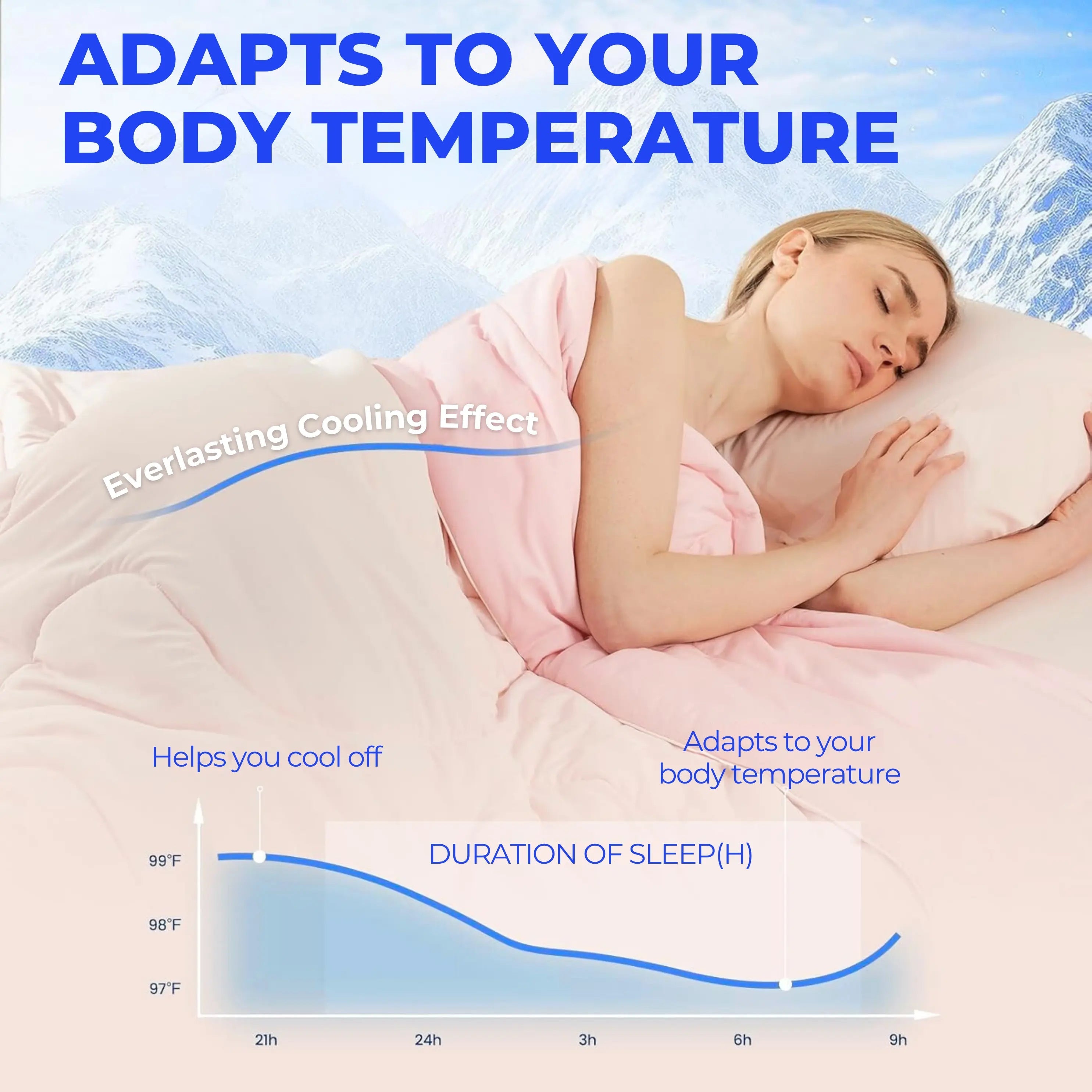 Lightweight Dual-Sided Cooling Comforter – Breathable Silky Fabric for Summer