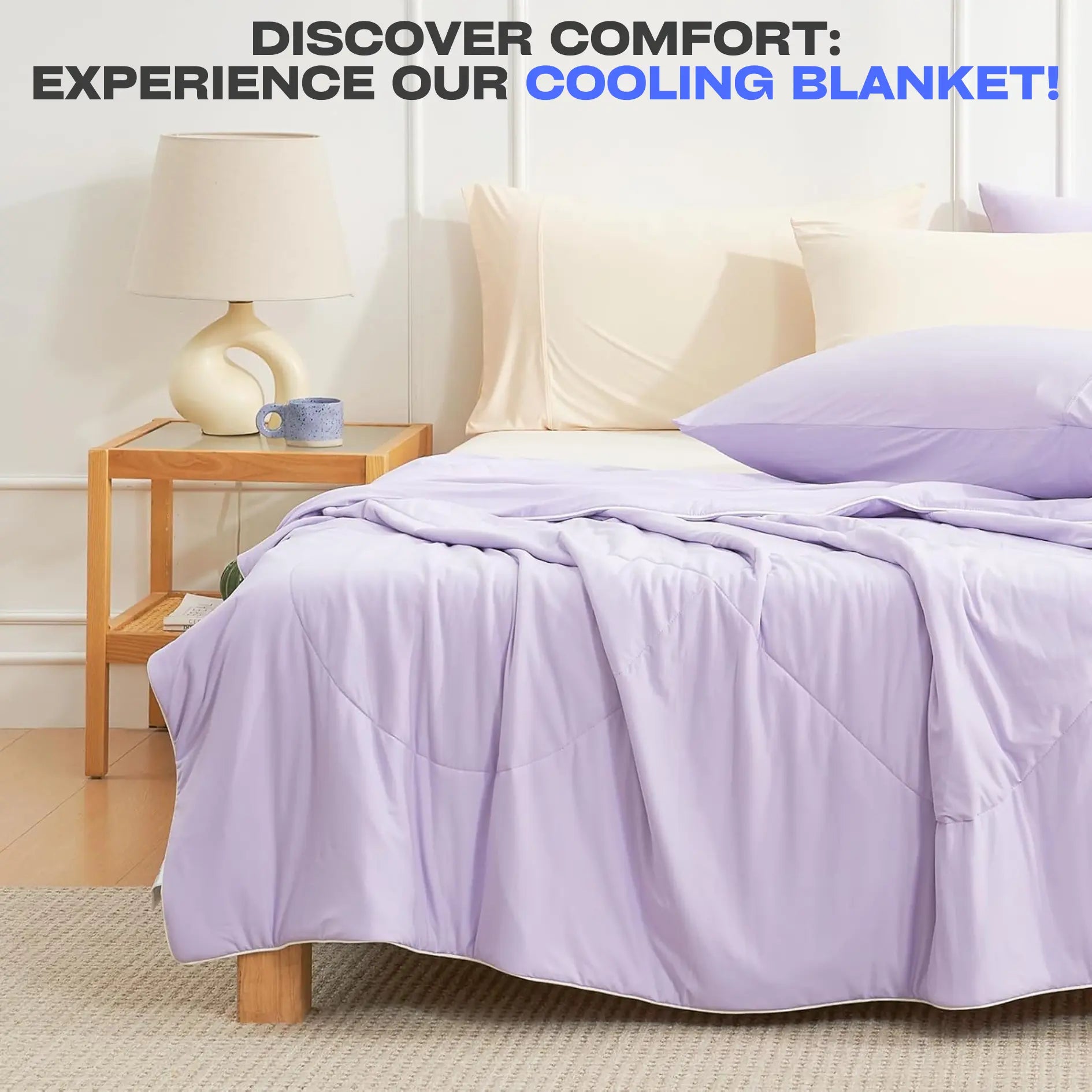 Lightweight Dual-Sided Cooling Comforter – Breathable Silky Fabric for Summer