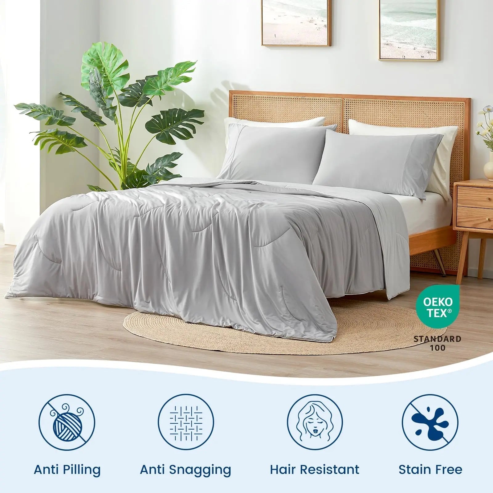 Lightweight Dual-Sided Cooling Comforter – Breathable Silky Fabric for Summer