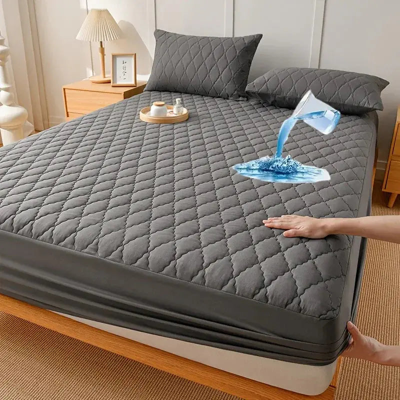 Waterproof Mattress Cover with Quilted Padding | Secure Fit for Sleep Comfort
