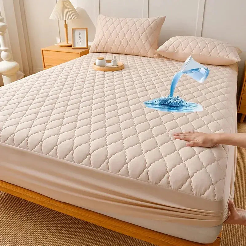 Waterproof Mattress Cover with Quilted Padding | Secure Fit for Sleep Comfort