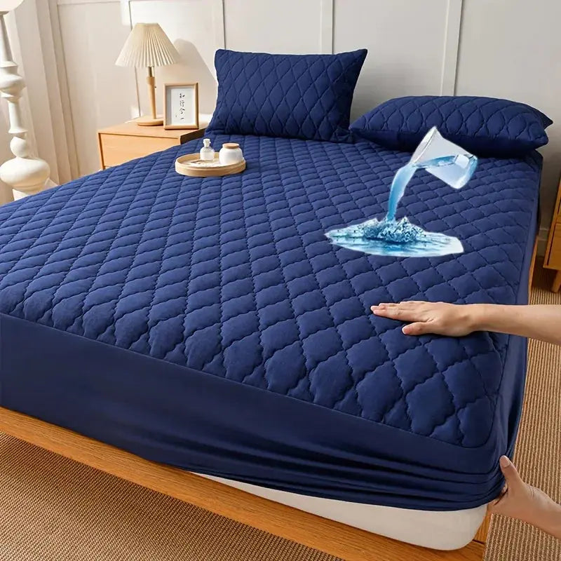 Waterproof Mattress Cover with Quilted Padding | Secure Fit for Sleep Comfort