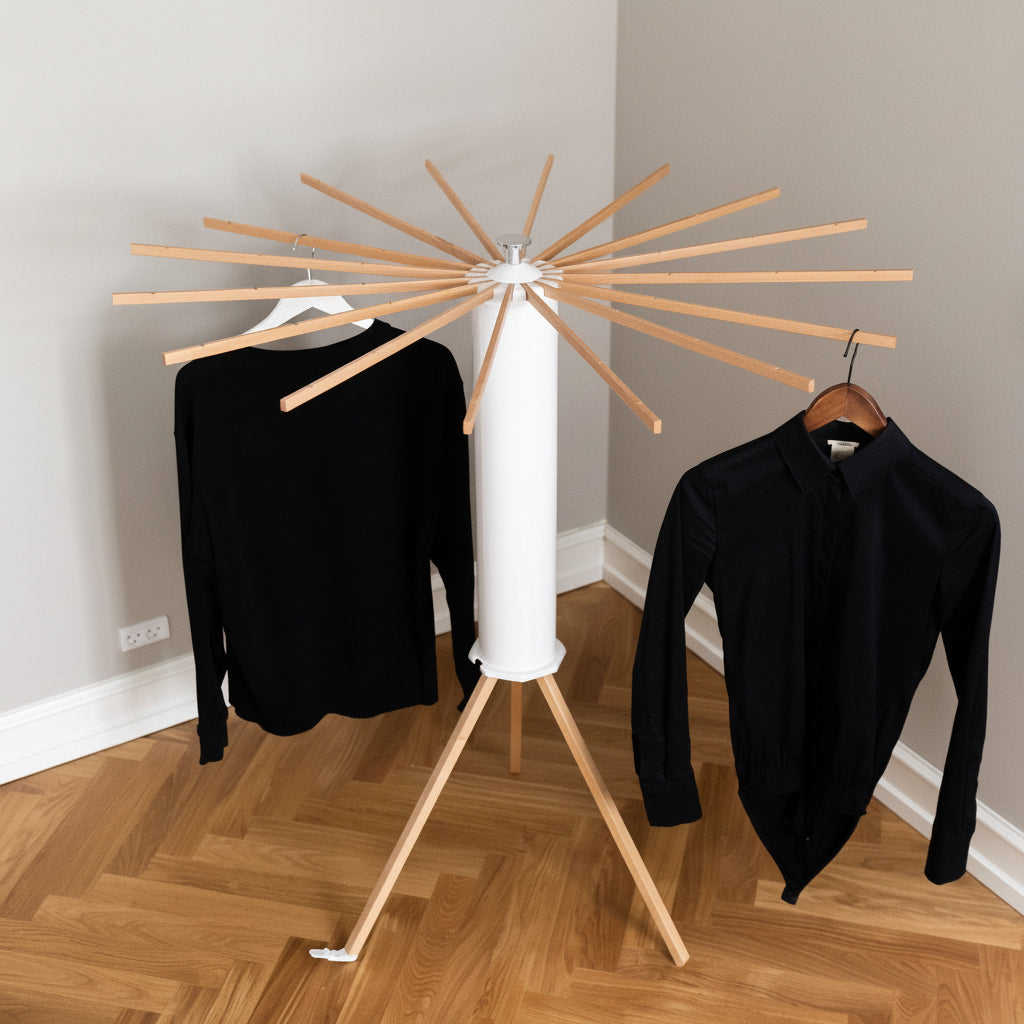 Compact and Stylish Indoor Laundry Drying Rack