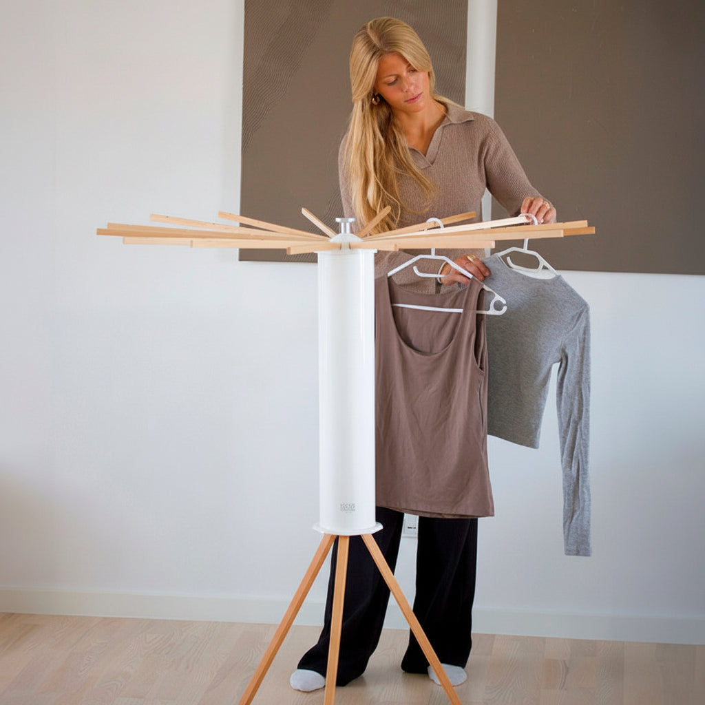 Compact and Stylish Indoor Laundry Drying Rack