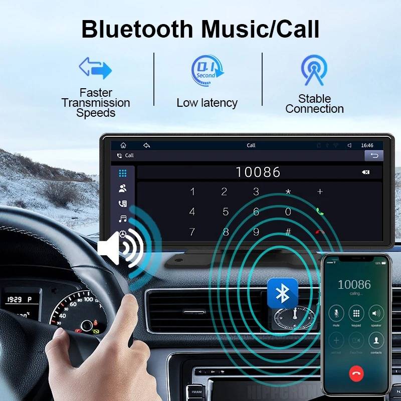 10.26-Inch Touchscreen Car Audio System | Wireless CarPlay & Android Auto | Bluetooth | Backup Camera | 12V