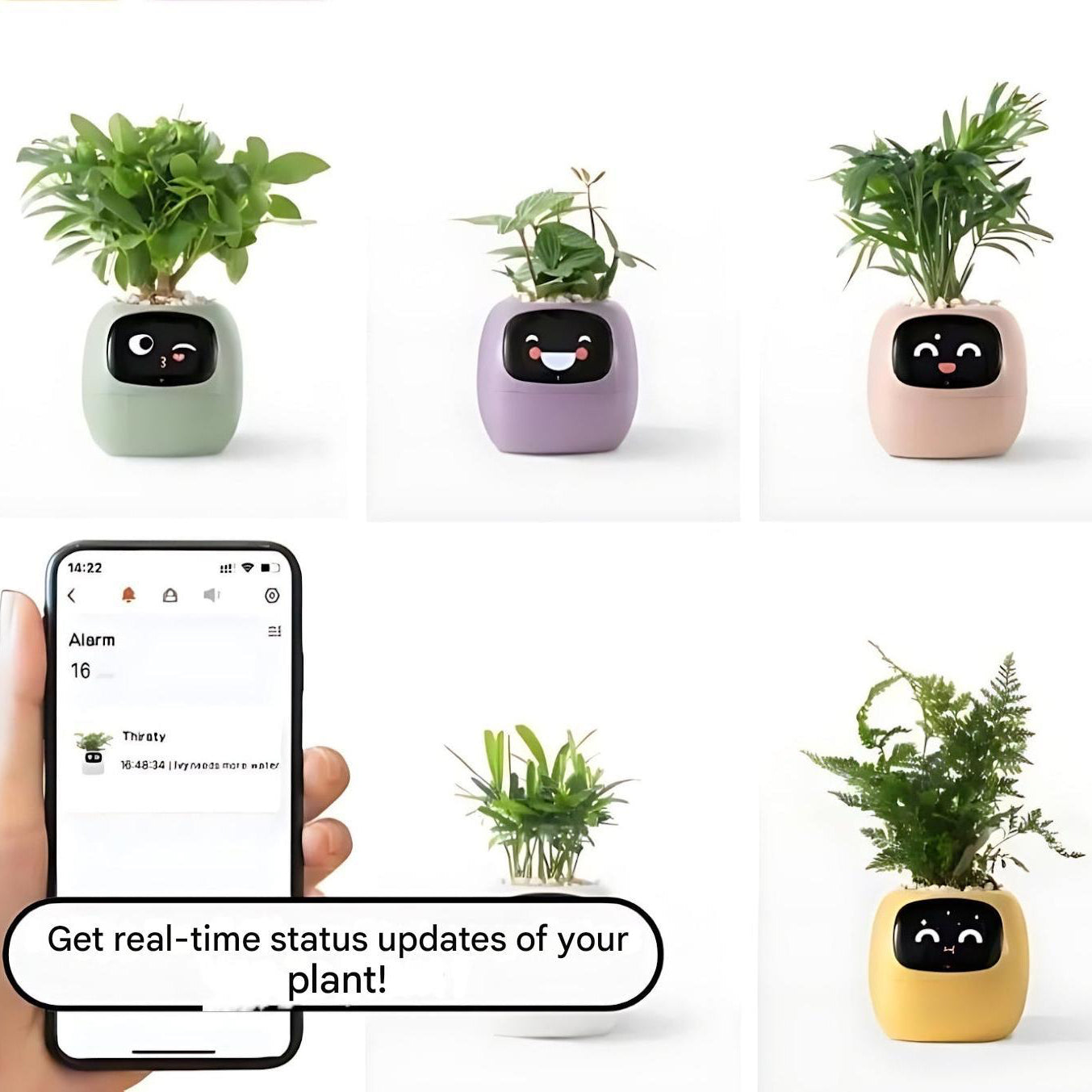 Self-Watering Flower Pot with App Notifications and Emoji Alerts