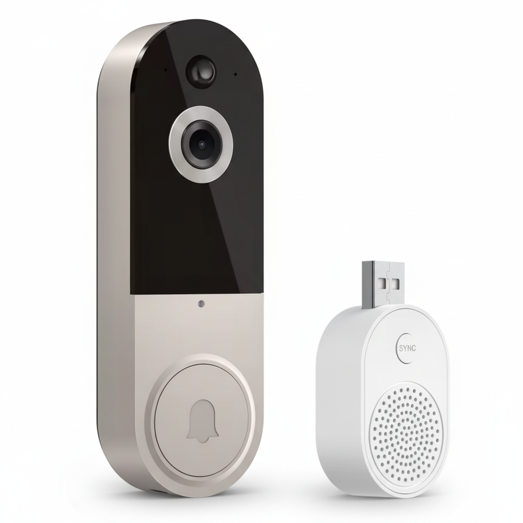 HD Video Doorbell with Night Vision, Person Detection & Two-Way Audio