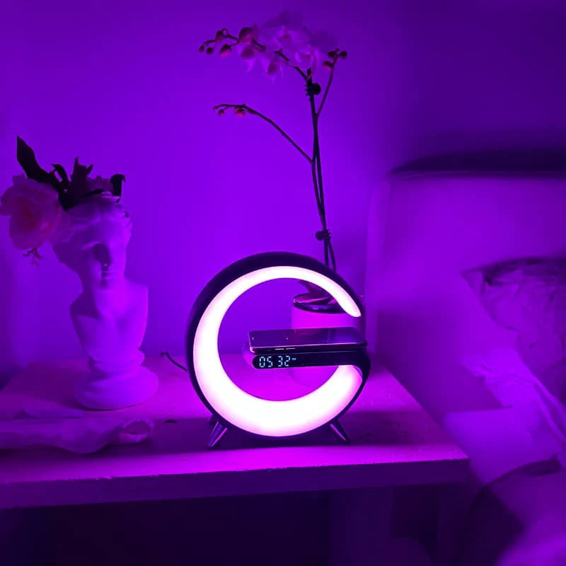 LED Alarm Clock with Sunrise Feature, 15W Wireless Charging & Bluetooth 5.0